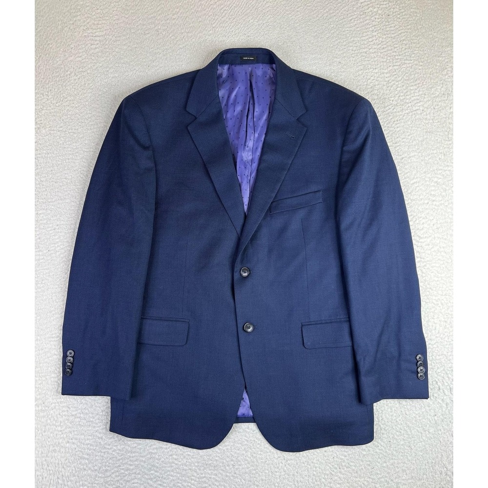 JOE Joseph Abboud Suit Jacket Mens 43S Blue Wool Stretch 2 Button Custom Made